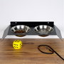 Hanah Home Pet018 Comedero para mascotas de metal negro 50 cm